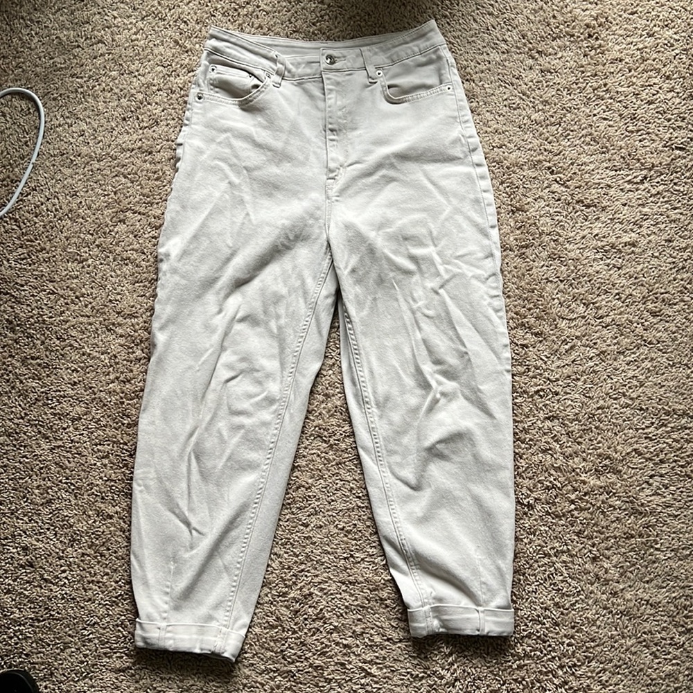 H&M High Waisted Cuffed Twill Pants